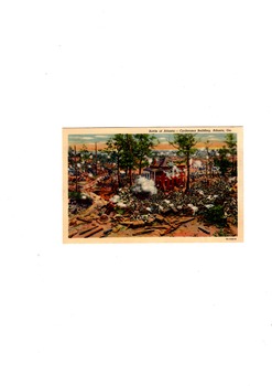 Preview of Battle  of Atlanta - Cyclomarama Building Digital Print of a 1940's Postcard