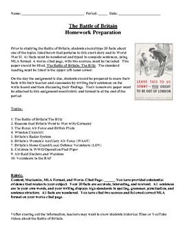 primary homework the blitz