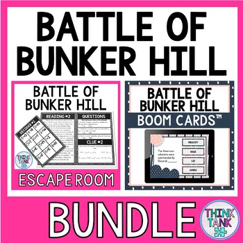 Preview of Battle of Bunker Hill Escape Room and Boom Cards™ BUNDLE - Revolutionary War