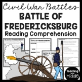 Battle of Fredericksburg in the Civil War Reading Comprehe