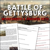 Battle of Gettysburg Civil War Reading Worksheets and Answer Keys