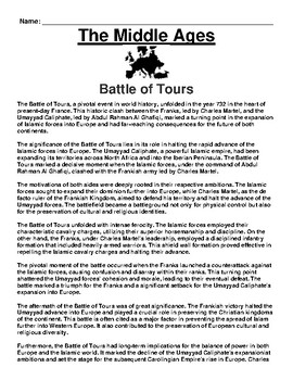 Preview of Battle of Tours Article & Questions (PDF)
