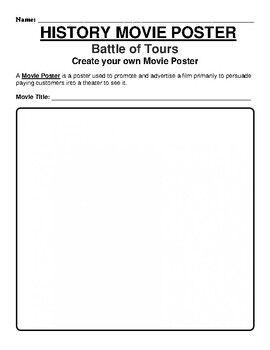 Preview of Battle of Tours "Movie Poster" WebQuest & Worksheet