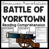 Battle of Yorktown Reading Comprehension Worksheet America