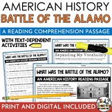 Battle of the Alamo Reading Passage and Questions Texas Re