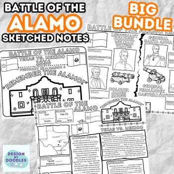 Preview of Battle of the Alamo: Sketched Design Notes BUNDLE - Texas Independence