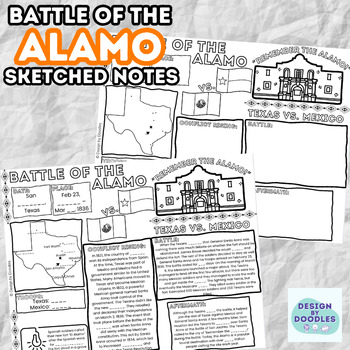 Preview of Battle of the Alamo - Sketched Design Notes - Fun & Interactive Notes