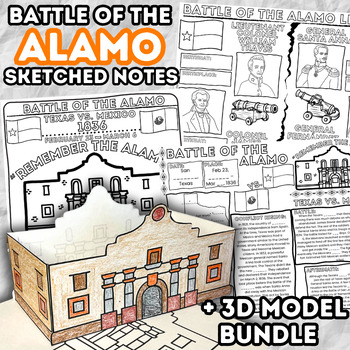 Preview of Battle of the Alamo - Texas Independence BUNDLE + 3D Model Alamo Activity