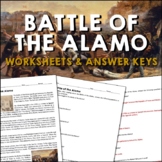 Battle of the Alamo Westward Expansion Reading Worksheets 