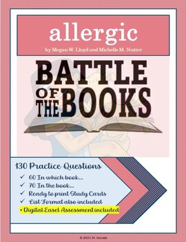 Preview of Battle of the Books + Digital Assessment - Allergic by M.W. Lloyd & M.M. Nutter