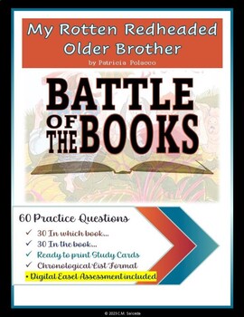 Preview of Battle of the Books + Digital Assessment - My Rotten Redheaded Older Brother