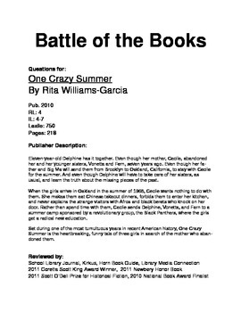 Preview of Battle of the Books - One Crazy Summer