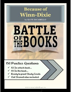 Preview of Battle of the Books Practice Questions - Because of Winn-Dixie by Kate DiCamillo