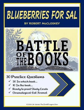 Preview of Battle of the Books Practice Questions - Blueberries for Sal by Robert McCloskey