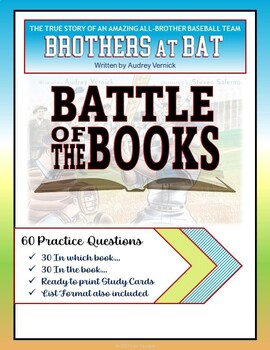 Preview of Battle of the Books Practice Questions - Brothers at Bat by Audrey Vernick