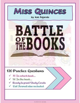 Preview of Battle of the Books Chapter Questions - Miss Quinces by Kat Fajardo