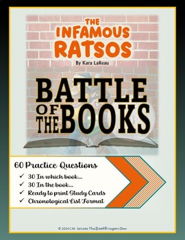 Preview of Battle of the Books Practice Questions - The Infamous Ratsos by Kara LaReau