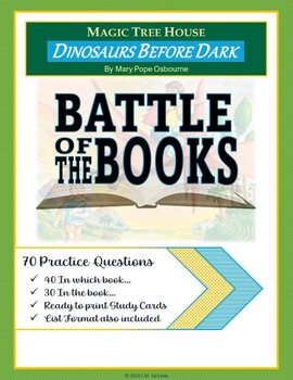 Preview of Battle of the Books Questions - Dinosaurs Before Dark by Mary Pope Osbourne