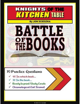 Preview of Battle of the Books Questions - Knights of the Kitchen Table by Jon Scieszka