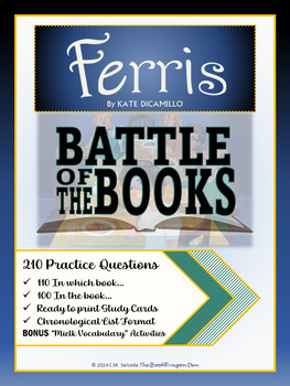 Preview of Battle of the Books Questions & Vocabulary - Ferris by Kate DiCamillo
