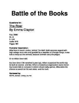 Preview of Battle of the Books - The Roar