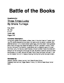Preview of Battle of the Books - Three Times Lucky