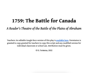Preview of Battle of the Plains of Abraham Reader's Theatre