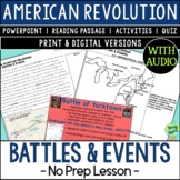 Battles & Events of the American Revolution No Prep Lesson
