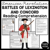 Battles of Lexington & Concord Reading Comprehension Works