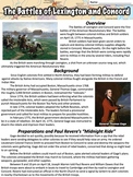 Battles of Lexington and Concord Worksheet