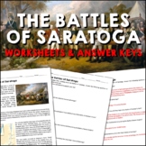 Battles of Saratoga American Revolution Reading Worksheets