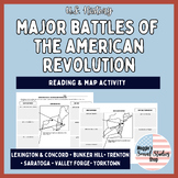 Battles of the American Revolution War | Map + Reading Activity