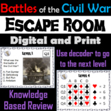 Civil War Battles Activity Escape Room: Bull Run, Antietam