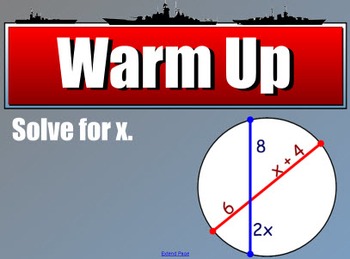 Preview of Battleship: Angle and Segment Relationships in Circles