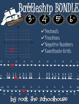 Preview of Battleship BUNDLE Games (decimals, fractions, negatives, coordinate grids)