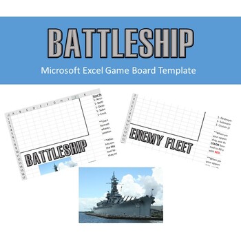 Preview of Battleship Game Board in Microsoft Excel