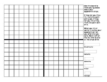 Preview of Battleship Game - Graphing Points on the Coordinate Plane