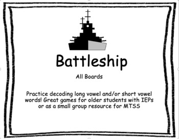 Preview of Battleship Games for Short and Long Vowels! (7 Sets Total)