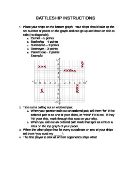 Preview of Battleship Graphing Points on Coordinate Plane Game