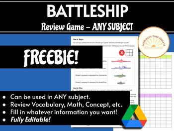 Preview of Battleship Review Game - Any Subject! - FREEBIE!