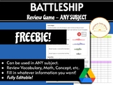 Battleship Review Game - Any Subject! - FREEBIE!