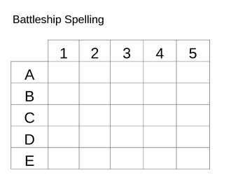 Preview of Battleship Spelling Template