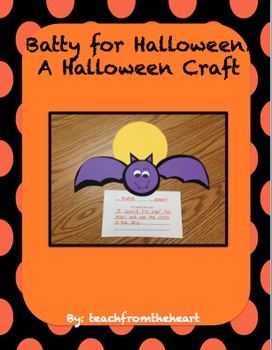 Preview of Batty for Halloween! A Halloween craft