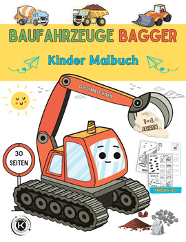 Preview of Baufahrzeuge Bagger Kinder Malbuch 1-4 Jahren, Großmaschinen