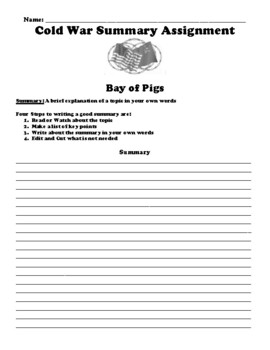 Bay Of Pigs Summary Assignment By Beach Sisters TpT   Original 7938864 1 