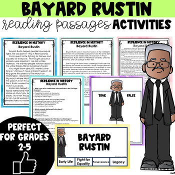 Preview of Bayard Rustin Reading Passages and Activities LGBTQ+ Black civil rights history