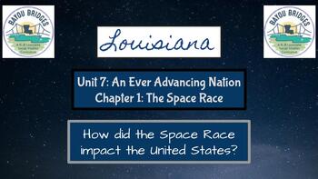 Preview of Bayou Bridges SS Grade 3 Unit 7 Chapter 1 Slides (The Space Race)