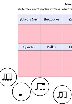 Preview of Bazooka Bubble Gum Sixteenth Note Rhythm Patterns