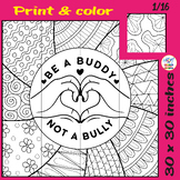 Be A Buddy Not A Bully Collaborative Coloring Poster Art, 