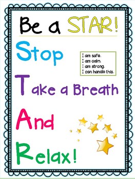 Be A Star - Conscious Discipline Mindfulness Poster- Stop Take A Breath Relax